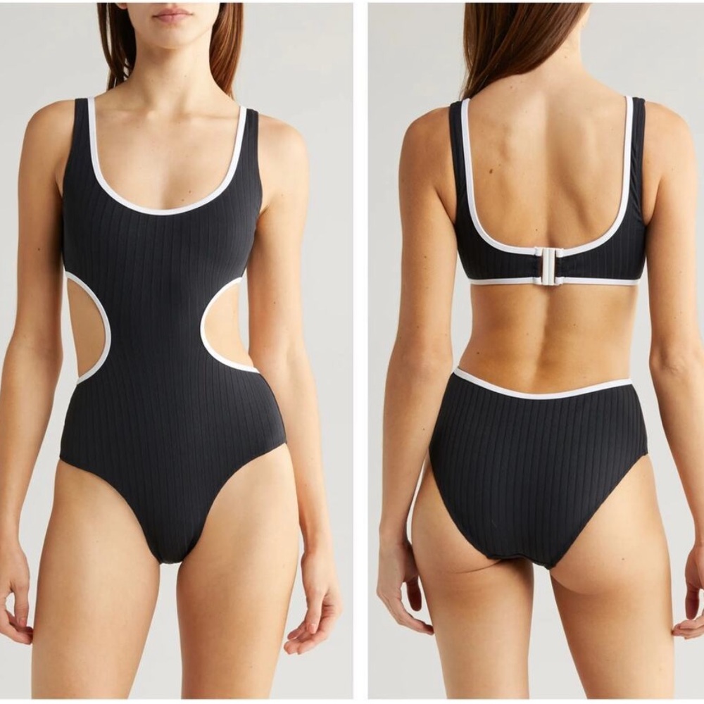 Solid & Striped Sarah Cutout Rib One-Piece Swimsuit SIZE SMALL 1152